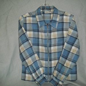 Cropped Plaid shirt w/ built in undershirt